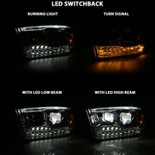 Load image into Gallery viewer, ANZO 2009-2018 Dodge Ram 1500 Led Projector Plank Style Switchback H.L Halo Chrome Amber (OE Style) 111465