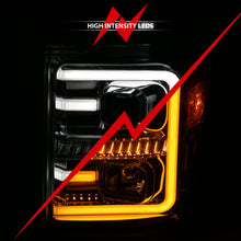 Load image into Gallery viewer, ANZO 11-16 Ford F-250/F-350/F-450 Projector Headlights w/ Plank Style Switchback Chrome w/Amber 111407