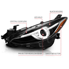 Load image into Gallery viewer, Anzo Projector Headlights With Halo Black w/Amber 14-17 Mazda 3