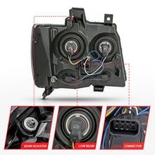 Load image into Gallery viewer, Anzo Chevy Tahoe /Suburban 07-14 Crystal Headlight Black