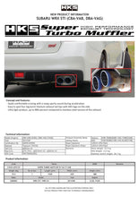 Load image into Gallery viewer, HKS Super Turbo Muffler Ti Subaru Vab Wrx Sti/Vag Wrx S4 31029-Af013V