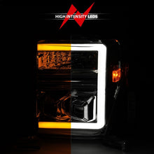 Load image into Gallery viewer, ANZO 08-10 Ford F-250 - F-550 Super Duty Projector Headlights w/ Light Bar Switchback Chrome Housing 111587