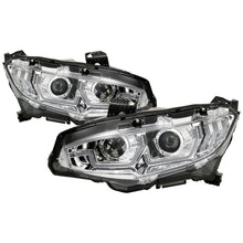 Load image into Gallery viewer, Spyder 16-18 Honda Civic 4Dr w/LED Seq Turn Sig Lights Proj Headlight - Chrome - PRO-YD-HC16-SEQ-C 5086082