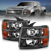 Load image into Gallery viewer, Anzo Chevy Silverado 07-13 Crystal Headlight Black Amber