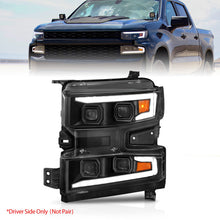 Load image into Gallery viewer, ANZO 19-22 Chevrolet Silverado 1500 LED Proj HL w/Lgt Bar SwBk Seq. Blk w/In. Light - Driver Side ON 111566-L