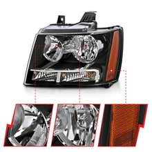 Load image into Gallery viewer, Anzo Chevy Tahoe /Suburban 07-14 Crystal Headlight Black
