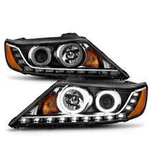 Load image into Gallery viewer, Anzo 2011-2013 Kia Sorento Projector Headlights w/ Halo Black (CCFL)
