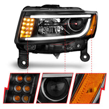 Load image into Gallery viewer, Anzo 2014-2015 Jeep Grand Cherokee Projector Headlights w/ Plank Style Desi