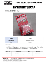 Load image into Gallery viewer, HKS Radiator Cap N-Type 15009-Ak005