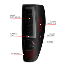 Load image into Gallery viewer, ANZO 2004-2012 Chevrolet Colorado/ GMC Canyon LED Tail Lights w/ Light Bar Black Housing Smoke Lens 311383