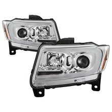 Load image into Gallery viewer, Spyder 11-13 Jeep Grand Cherokee - Light Bar Proj Headlights - Halo Model - Chro - PRO-YD-JGC11-LB-C 5085801