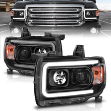 Load image into Gallery viewer, Anzo GMC Canyon 15-18 Projector Plank Style Headlight Black W/ Amber