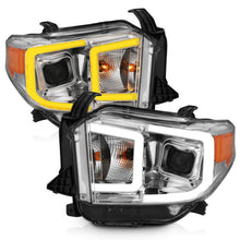 Load image into Gallery viewer, ANZO 14-17 Toyota Tundra Plank Style Projector Headlights Chrome w/ Amber 111415