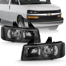 Load image into Gallery viewer, ANZO 2003-2017 Chevy Express Crystal Headlight Black 111474
