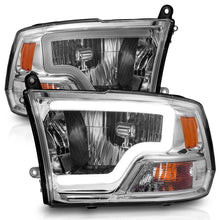 Load image into Gallery viewer, ANZO 2009-2018 Dodge Ram 1500/ 2500/ 3500 Crystal Headlights w/ Light Bar Chrome Housing 111516