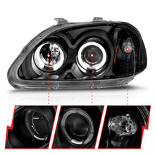 Load image into Gallery viewer, Anzo 1996-1998 Honda Civic Projector Headlights w/ Halo Black