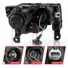Load image into Gallery viewer, ANZO 2017-2018 Jeep Grand Cherokee Projector Headlights w/ Plank Style Switchback - Chrome w/ Amber 111419