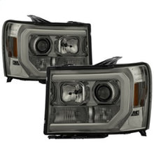 Load image into Gallery viewer, Spyder GMC Sierra 1500/2500/3500 07-13 V2 Projector Headlights - Smoke PRO-YD-GS07V2-LBDRL-SM 5083654