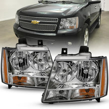 Load image into Gallery viewer, ANZO 2007-2014 Chevy TahOE Crystal Headlight Chrome Amber(OE) 111475
