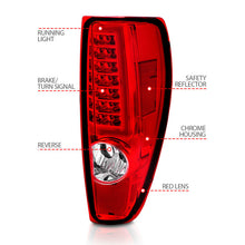 Load image into Gallery viewer, ANZO 2004-2012 Chevrolet Colorado/ GMC Canyon LED Tail Lights w/ Light Bar Chrome Housing Red/Clear 311384