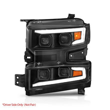 Load image into Gallery viewer, ANZO 19-22 Chevrolet Silverado 1500 LED Proj HL w/Lgt Bar SwBk Seq. Blk w/In. Light - Driver Side ON 111566-L