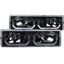Load image into Gallery viewer, Anzo 1988-1998 Chevrolet C1500 Crystal Headlights Black w/ Low - Brow