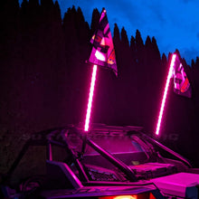 Load image into Gallery viewer, PAIR of 50 Cal Spiral LED Lighted Whips with Bluetooth App Control