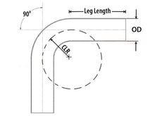 Load image into Gallery viewer, HPS Performance Products HPS 1-3/8" OD 90 Degree Bend 6061 Aluminum Elbow Pipe Tubing 16 Gauge, Mandrel Bent, Mill Finish