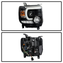 Load image into Gallery viewer, Spyder GMC Sierra 14-16 Projector Headlights Light Bar DRL Black PRO-YD-GS14-LBDRL-BK 5080523