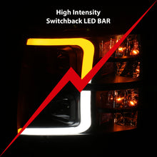 Load image into Gallery viewer, ANZO 07-13 Chevrolet Silverado 1500 Plank Style Projector Headlights Black w/ Amber 111410