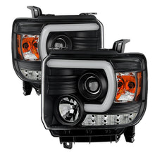 Load image into Gallery viewer, Spyder GMC Sierra 14-16 Projector Headlights Light Bar DRL Blk PRO-YD-GS14V2-LBDRL-BK 5080851