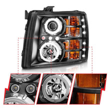Load image into Gallery viewer, Anzo 2007-2013 Chevrolet Silverado 1500 Projector Headlights w/ Halo Black