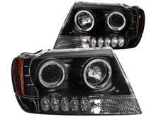 Load image into Gallery viewer, Anzo 1999-2004 Jeep Grand Cherokee Projector Headlights w/ Halo Black