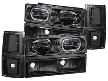 Load image into Gallery viewer, Anzo 1994-1998 Chevrolet C1500 Crystal Headlights w/ Halo Black