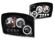 Load image into Gallery viewer, Anzo 2006-2008 Dodge Ram 1500 Projector Headlights w/ Halo Black (CCFL)