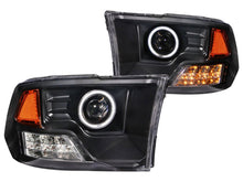 Load image into Gallery viewer, Anzo 2009-2015 Dodge Ram 1500 Projector Headlights w/ Halo Black (CCFL)