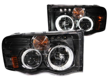 Load image into Gallery viewer, Anzo 2002-2005 Dodge Ram 1500 Projector Headlights w/ Halo Black (CCFL) G2
