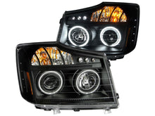 Load image into Gallery viewer, Anzo 2008-2015 Nissan Titan Projector Headlights w/ Halo Black (CCFL)