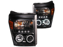 Load image into Gallery viewer, Anzo 2011-2015 Ford F-250 Projector Headlights w/ Halo Black (CCFL)