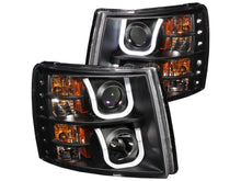 Load image into Gallery viewer, Anzo 2007-2013 Chevrolet Silverado 1500 Projector Headlights w/ U-Bar Black