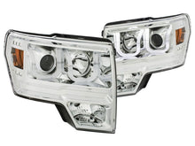 Load image into Gallery viewer, Anzo 2009-2014 Ford F-150 Projector Headlights w/ U-Bar Chrome Amber (HID T