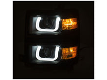 Load image into Gallery viewer, Anzo 14+ Chevy 1500 Projector Headlights W/ U-Bar Switchback Black W/ Amber