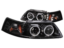 Load image into Gallery viewer, Anzo 1999-2004 Ford Mustang Projector Headlights Black G2 (Dual Projector)