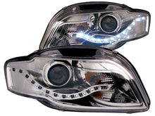 Load image into Gallery viewer, Anzo 2006-2008 Audi A4 Projector Headlights Chrome (R8 LED Style)