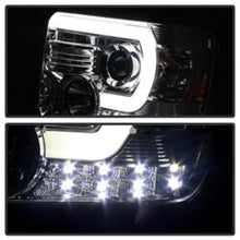 Load image into Gallery viewer, Spyder GMC Sierra 14-16 Projector Headlights Light Bar DRL Chrome PRO-YD-GS14-LBDRL-C 5080622