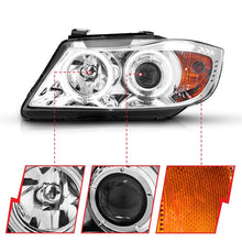 Load image into Gallery viewer, Anzo 2006-2008 BMW 3 Series E90-E91 Projector Headlights w/ Halo w/ LED Bar