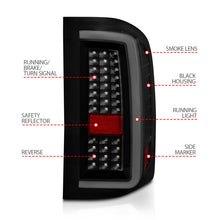 Load image into Gallery viewer, ANZO 2007-2013 Chevrolet Silverado1500/ 2500/ 3500 LED Tail Lights w/ Light Bar Black Housing Smoke 311381