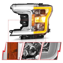 Load image into Gallery viewer, ANZO 2018-2020 Ford F-150 Projector Headlight w/Plank Style Switchback Chrome Housing 111510