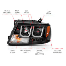 Load image into Gallery viewer, Anzo 2004-2008 Ford F-150 Projector Headlights w/ U-Bar Black