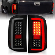Load image into Gallery viewer, ANZO 2007-2013 Chevrolet Silverado1500/ 2500/ 3500 LED Tail Lights w/ Light Bar Black Housing Smoke 311381